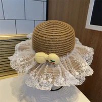 girl hat straw summer beach hat lace bow luxury casual wind proof outdoor cute baby kids bucket hat %d0%bf%d0%b0%d0%bd%d0%b0%d0%bc%d0%b0 sombreros de mujer