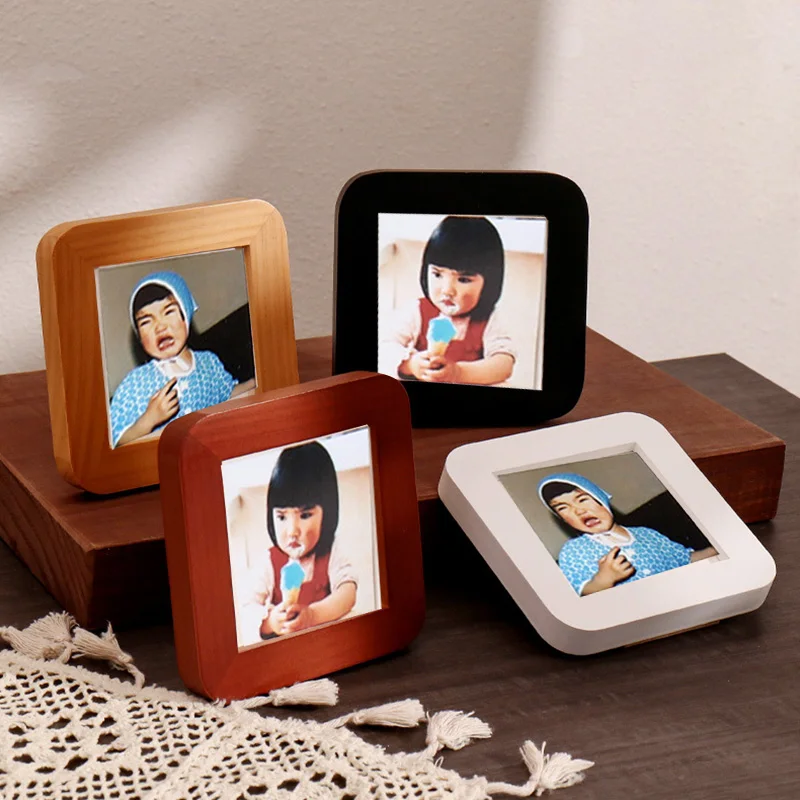 

Square 3 Inch Picture Frame Wall Hanging Creative Photo Frame For Wall Decor Frame Retro Photo Album Desktop Ornament Home Decor