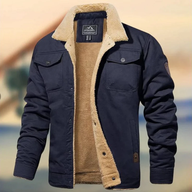 Autumn and Winter 2022 New Men's Jacket Cashmere Cotton Workwear Casual Jacket Men's Jacket