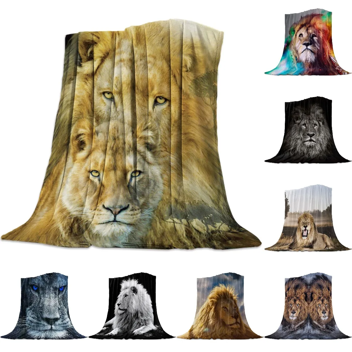 

Flannel Blankets Lion Blanket Cushion Warm Throws on Sofa Bed Home Bedspread Travel Fleece Throw Blanket Queen King Twin Size