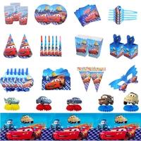 new disney car themed cups and plates tissue straws boys racing birthday party decorations disposable cutlery baby bath supplies