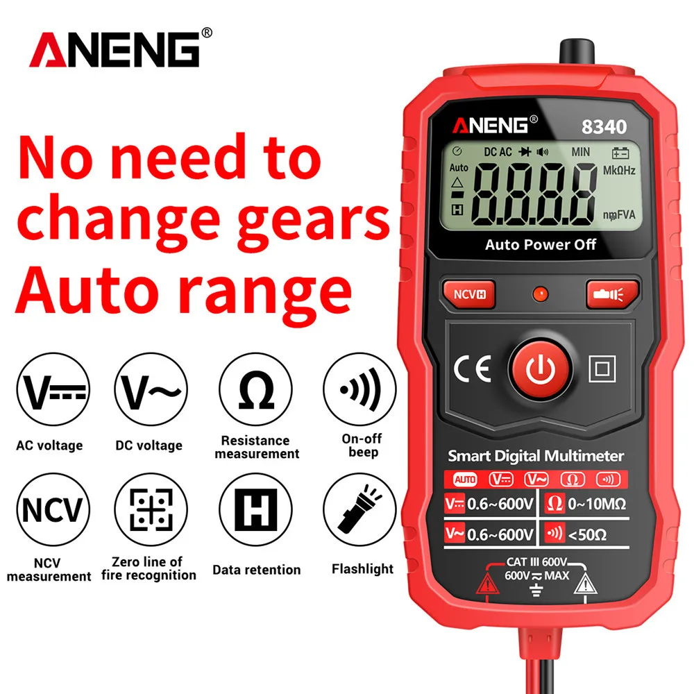 

Aneng 8340 Mini Smart Digital Multimeter Voltmeter Ohm Meter Anti-burning automatic Tester Professional electrician repair tools