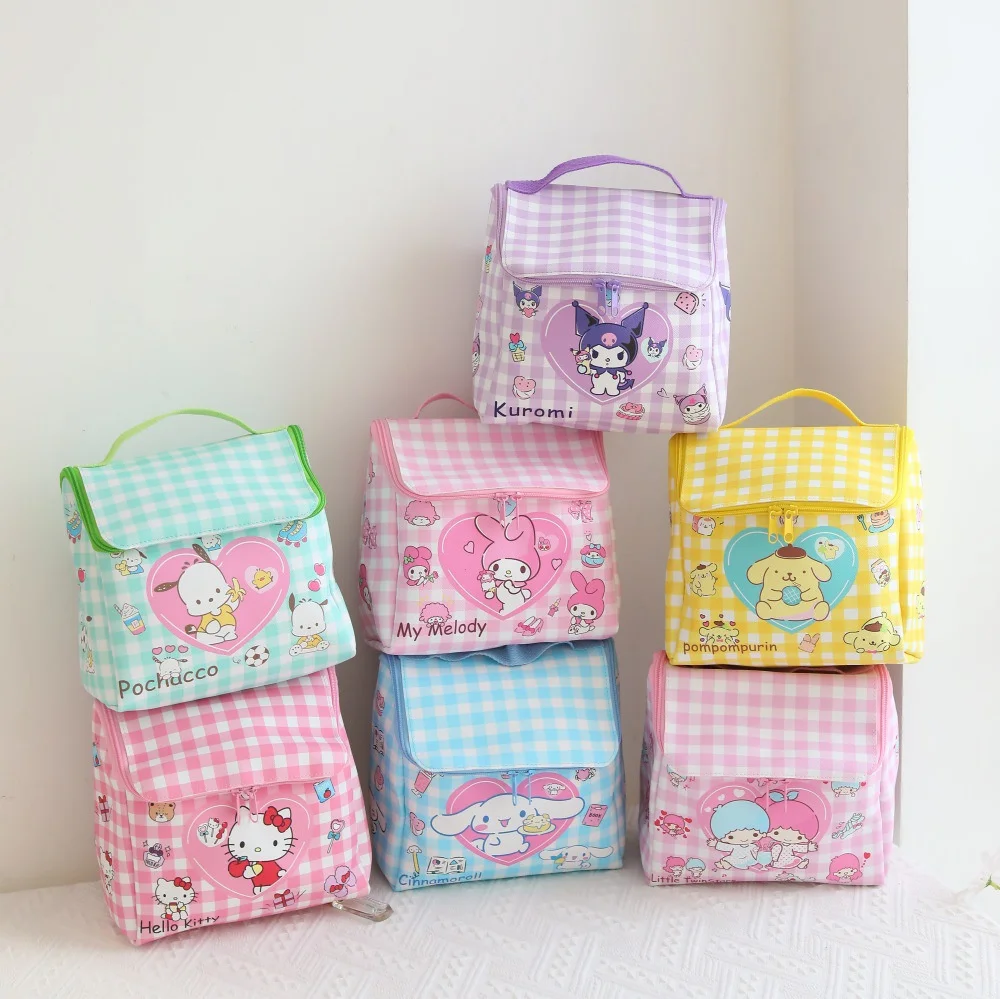 

Sanrio Large Capacity Storage Bags Kawaii Kuromi Melody Cinnamoroll Outdoor Girl Travel Anime Makeup Bag Women Cosmetic Bag Gift
