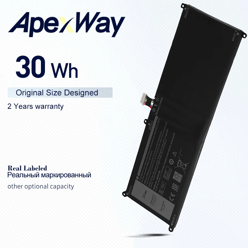 

APEXWAY 7VKV9 9TV5X Laptop Battery For DELL Latitude XPS 12 7000 7275 9250 Notebook Battery 7VKV9 7.6V 30WH