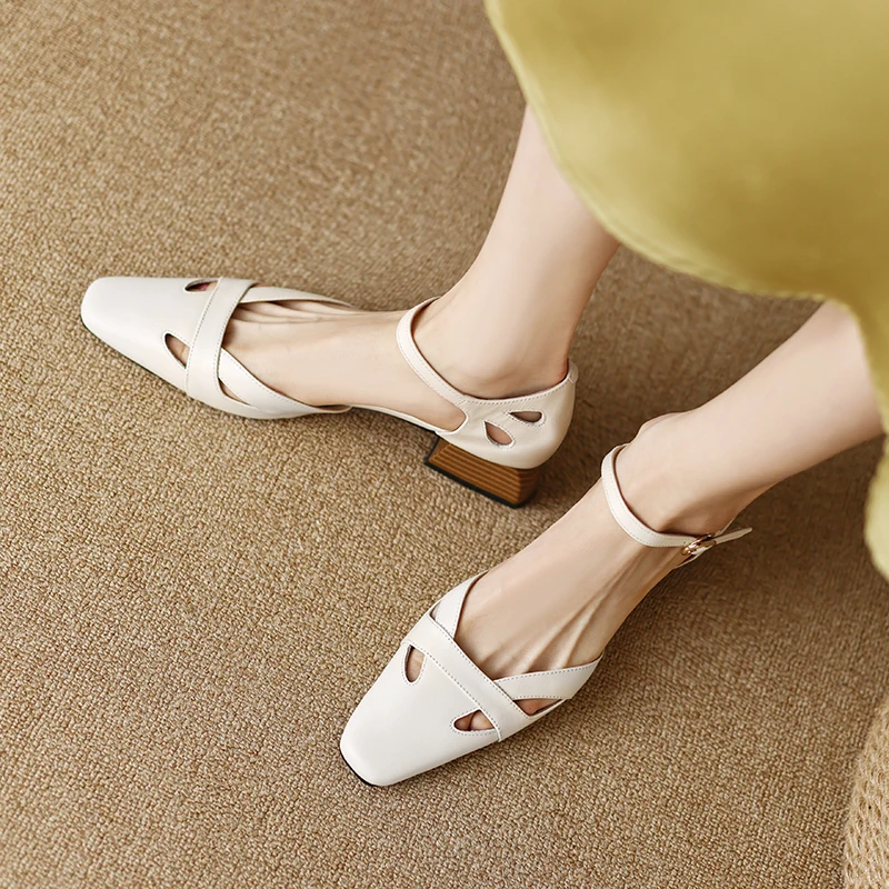 

Сандалии женские в ретро стиле, элегантные босоножки из воловьей кожи, на ремешке, простая обувь во французском стиле, весна-осень