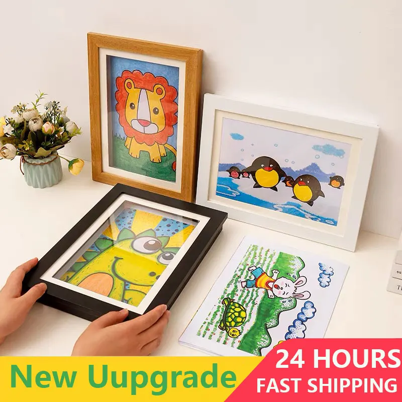 

Kids Art Frames Magnetic Front Open Changeable Display Home Decor Children Frametory for Poster Photo Drawing Paintings