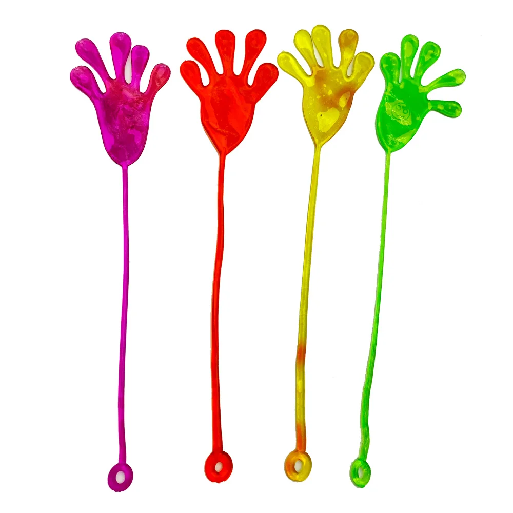 12pcs Cartoon Elastic Sticky Hands Small Toy Boy Girl Sticky Squishy Slap Palm Toy Kids Party Favors Pinata Fillers Gifts Prizes images - 6