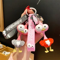 ostrich keychain small gift keychains women bag pendant pvc cartoon creative funny fashion jewelry accessories