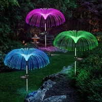 solar fiber optic jellyfish lamp outdoor ground insertion induction lawn courtyard decorative landscape color lamp