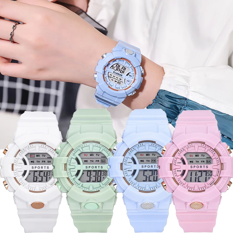 Digital Watches for Women Men Kids Chronograph Watch 24 Hours Fashion Wrist Watch LED Electronic Sport Female Clock Reloj Mujer