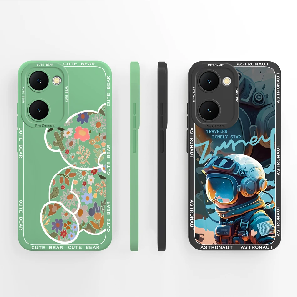 Задняя крышка для телефона Vivo Y03 4G Fun Panda мягкий чехол из жидкого силикона Y 03