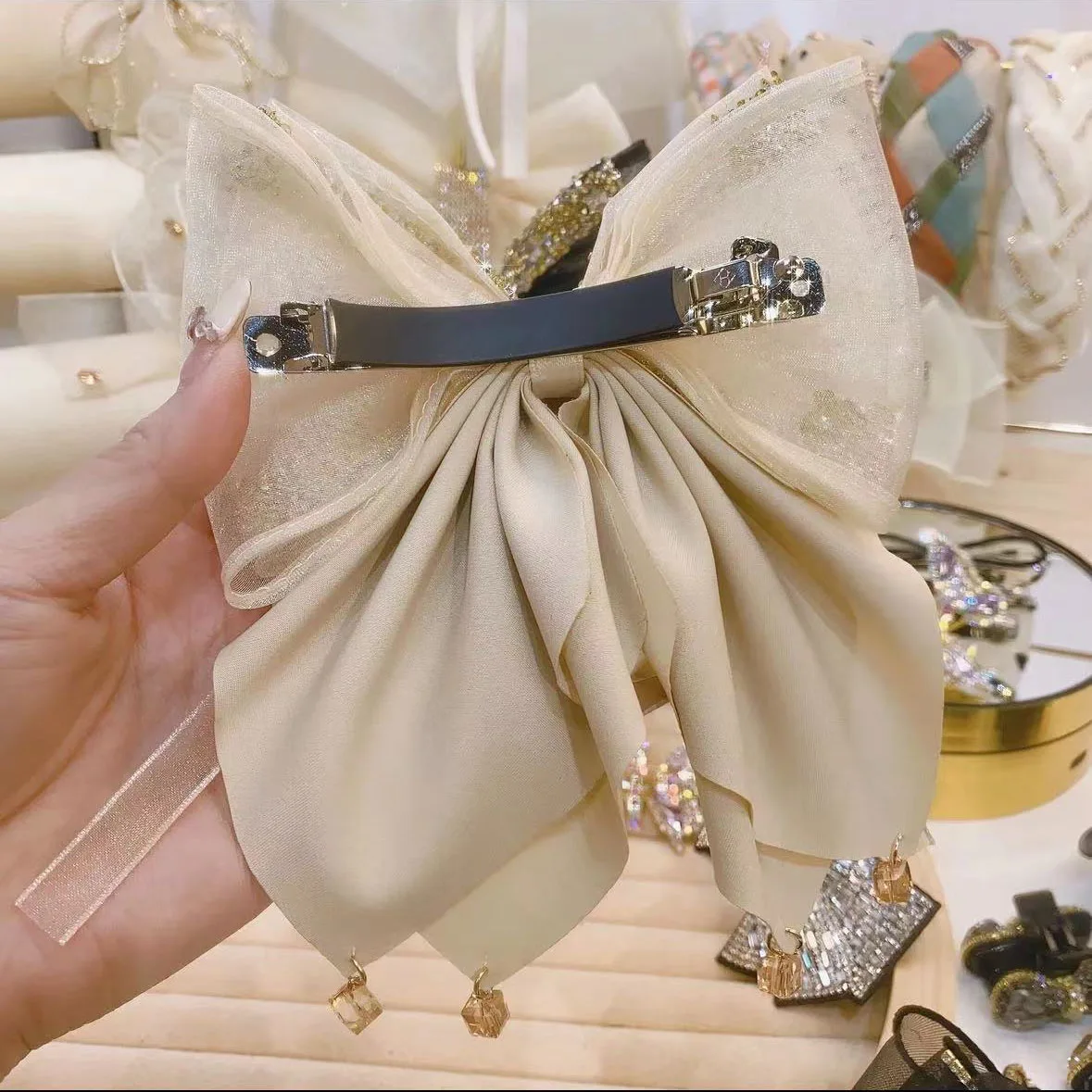 Ювелирные изделия со стразами и бантом заколка для волос элегантная новая