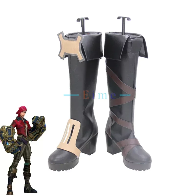

Game LOL Vi Cosplay Shoes PU Leather Shoes Halloween Carnival Boots Cosplay Props Custom Made