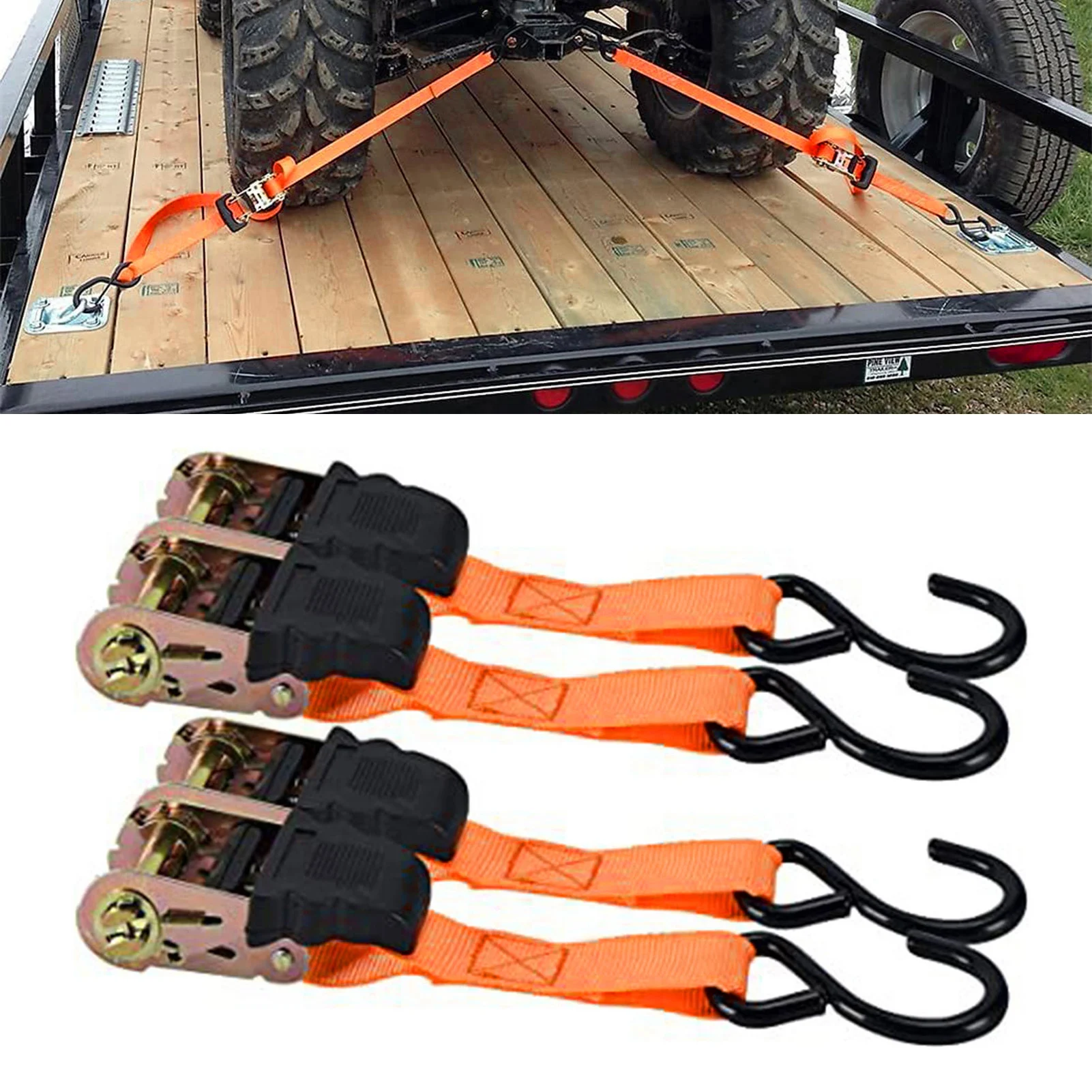 

Ratchet Tie Down Lashing Cargo Straps With 1000lb Break Strength Motorcycle Bike Luggage Kayak Tie Down Strong Ratchet Belts New