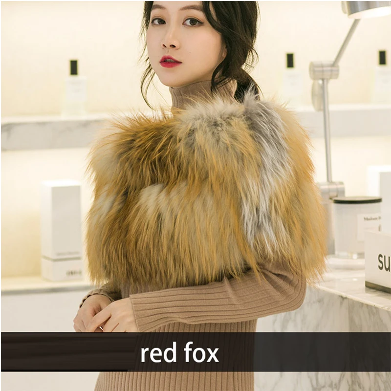 

Fox Scarf Tremolo Same Export Fox Fur Straw Shawl Scarf Silver Fox Elastic Shoulder Cover Female Ever-changing Scarf