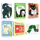 Забавная детская английская карточная книга Эрик Карл Очень голодная гусеница с дырками Обучающие игрушечные книги для детей