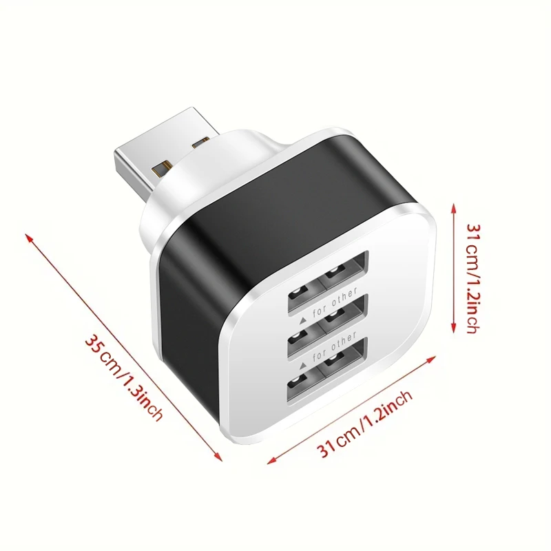 Разветвитель USB 2,0 3-в-1, с несколькими портами, 2,0