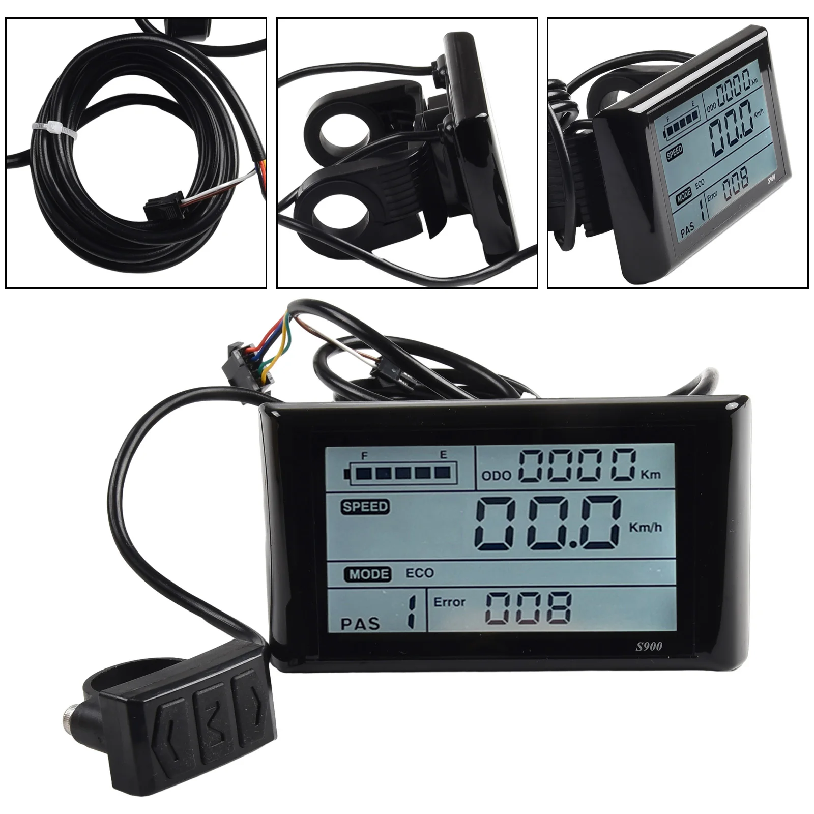 S900 ЖК-панель дисплея ABS черный UART 110*62 мм 1 шт. 24V36V48V60V72V длина кабеля 180 см