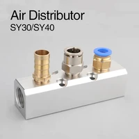 air distributor manifold 14 pt thread port 2 3 4 5 6 7 8 9 way pneumatic quick plug in connector hose aluminum block splitter