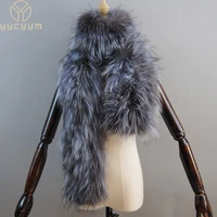 good quality women real fox fur scarf long style lady warm soft knitted real fox fur shawl wrap natural fox fur pashmina scarves