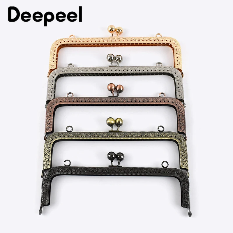 2/5pcs 20CM Square Bags Handle Embossed Purse Frame for Bag DIY Sewing Brackets Material Hardware Wallet Kiss Clasp Accessory | Багаж и