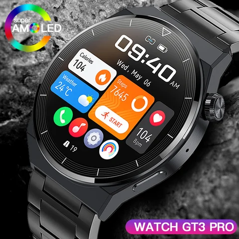 Смарт-часы для Huawei GT3 Pro AMOLED, мужские водонепроницаемые Смарт-часы с функцией ответа на звонки, спортивный фитнес-трекер, новинка 2022