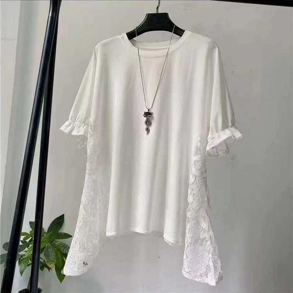 

Новинка 2022, летняя женская футболка для отдыха, однотонный сетчатый пуловер с коротким рукавом и круглым вырезом, модная женская футболка