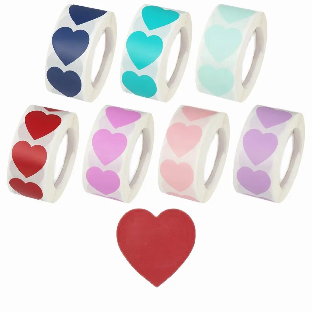 

500pcs Scratch Off Stickers Cute Kids Stationery Sticker Love Heart Shape Labels Game Wedding Home Party Decoration Hot Sale