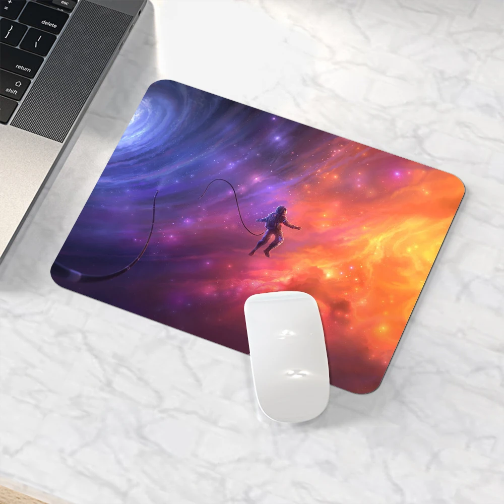 

Black Pattern Gaming Mouse Mat Gamer Keyboard Pad Mausepad Computer Accessories Desk Protector Mousepad Small Astronaut Printing