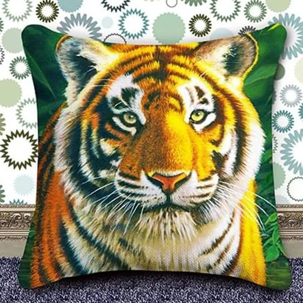 5D DIY Full Drill Diamond Paintings Animal Cushion Cover Replacement Pillow Case Mosaic Cross Stitch Kit Embroidery Decor Home