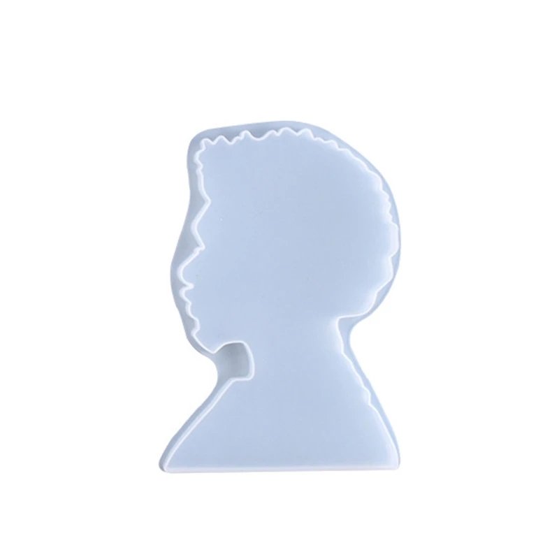 

Афро-женский/мужской поднос для подставки для головы, форма для эпоксидной смолы, сервировочная доска, силиконовая M, Прямая