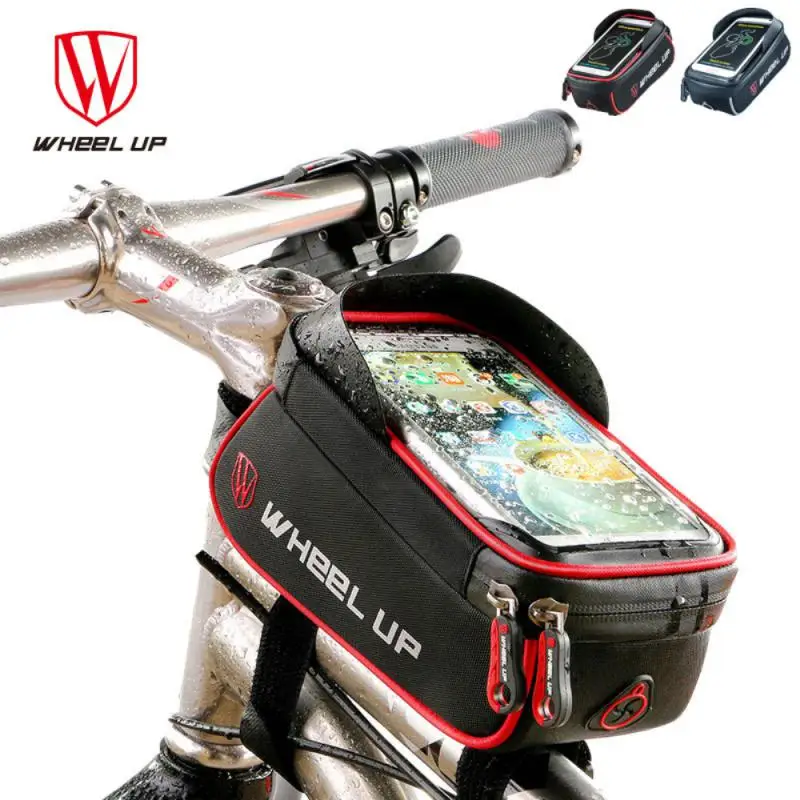 

Wheel Up Bicycle Front Beam Bag TPU Sensitive Touch Screen Phone Pouch With Reflecitve Strip Waterproof Bicycle Phone Holder Bag