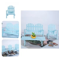 wooden 1 set fashion miniature wooden table chair set solid color wooden table chair high simulation for micro landscape