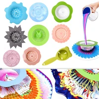 11pcs pouring strainers plastic silicone strainer flower drain basket for pouring acrylic paint creating unique pattern design