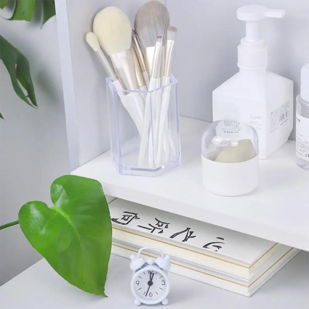 

Hexagonal Useful Universal Stationery Makeup Brush Box Easy Clean Makeup Brush Holder Unbreakable Household Supplies