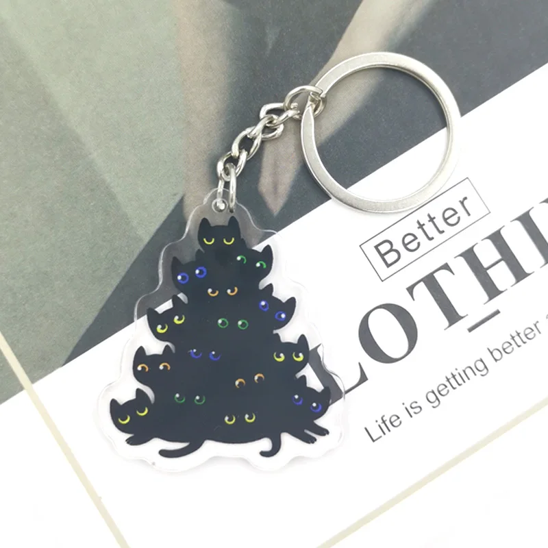

Tree Cats cats Anime Acrylic Pendant Keychains Holder Cool Cartoon Figures Keyrings Cosplay Jewelry Gifts Id Badge Holder Gifts