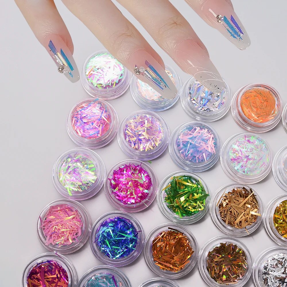 

Ice Cube Candy Paper Nail Art Cellophane Laser Aurora Colorful Irregular Stickers DIY Design Manicure Sequins #32 Colors# - Y2K*