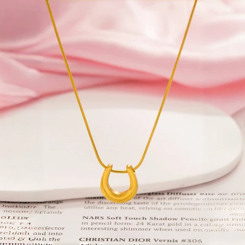 Золотистое U-образное колье UHBINYCA из нержавеющей стали