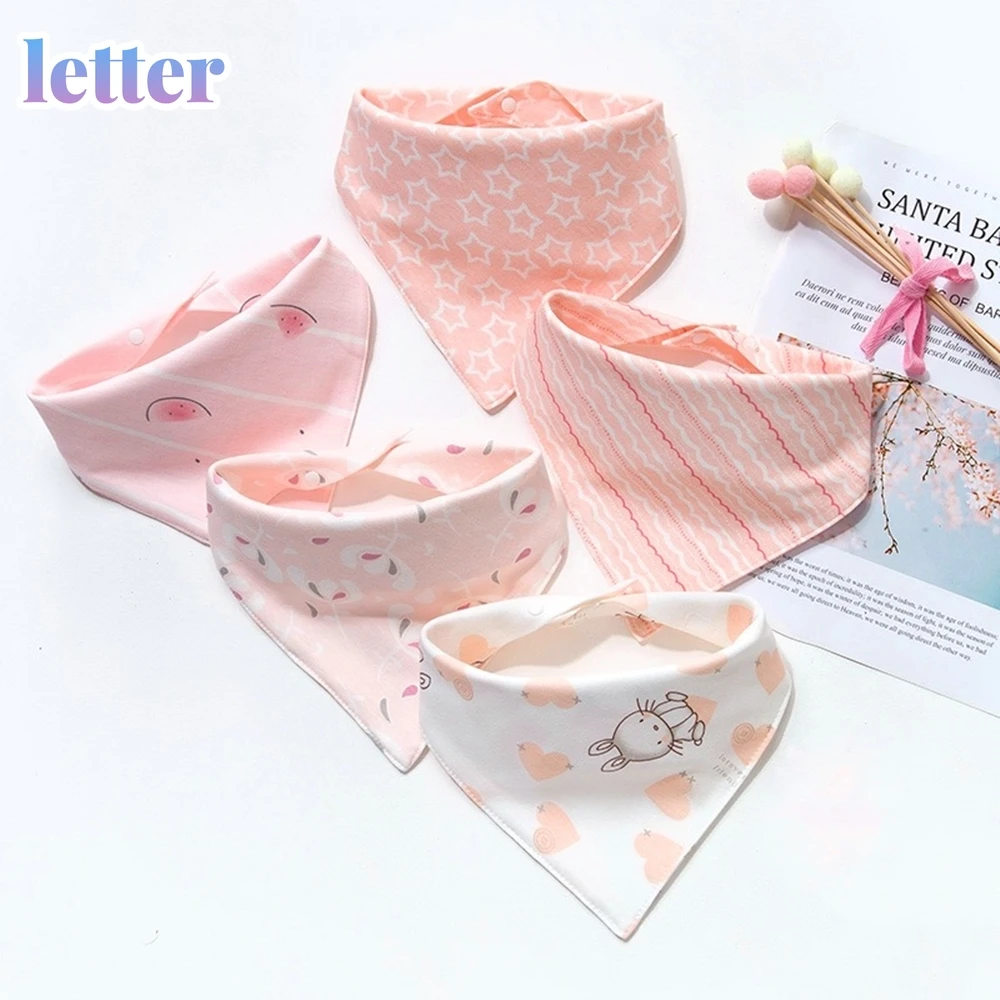 

5Pcs/Pack Baby Bibs Triangle Cotton Cartoon Child Baberos Bandana Bibs Babador Dribble Bibs Newborn Slabber Absorbent Cloth