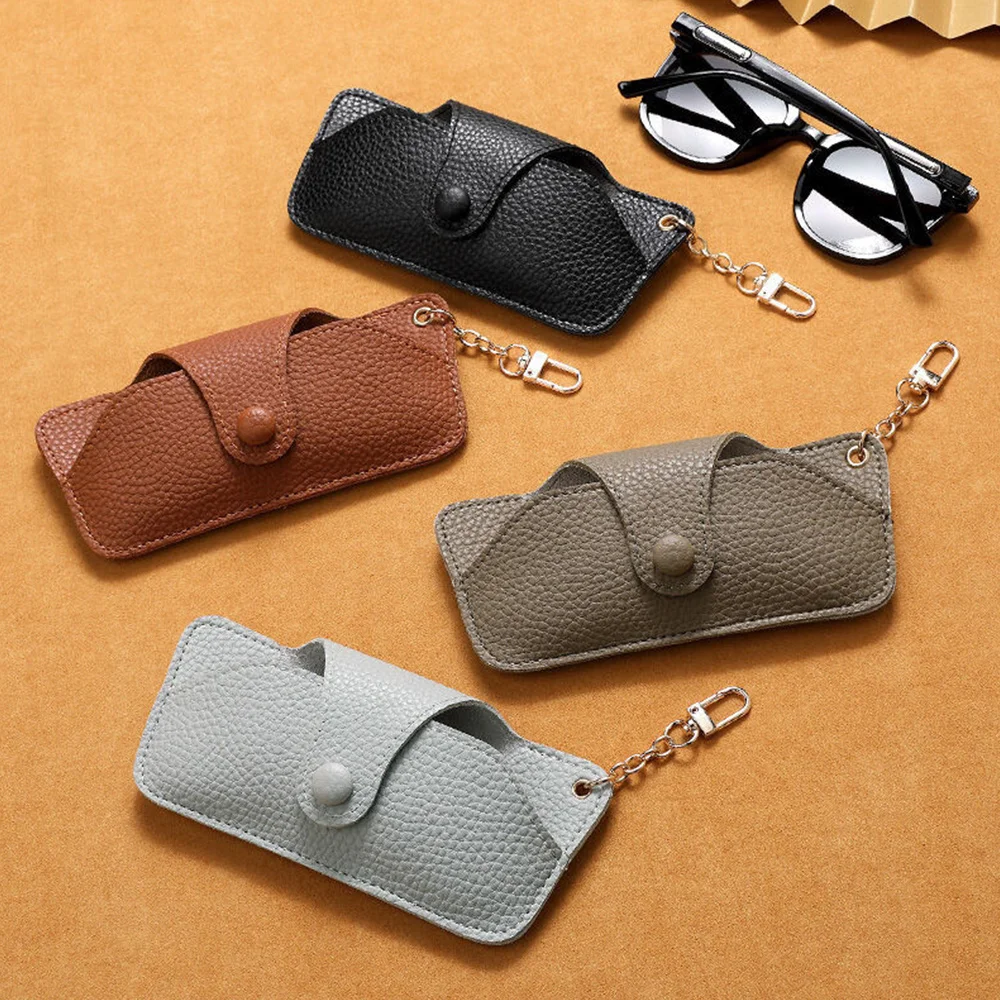 

Sun Glasses Box Storage Bag Eyewear Cover Spectacle Case Solid Color Glasses Classic Bag Pendant Fashion Portable PU Leather