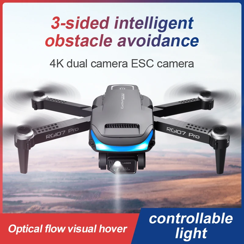 Новинка Дрон RG107 Pro 4K Профессиональный двойная HD камера FPV мини для аэрофотосъемки