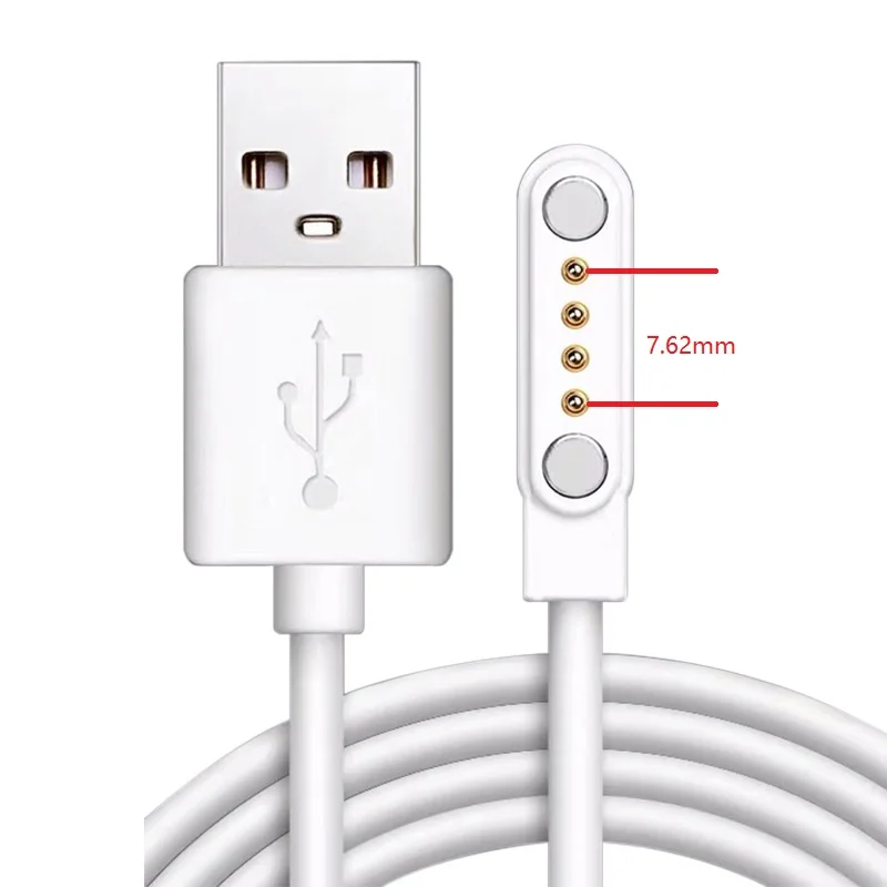 Universal Magnetic Charging Cable USB Charger 2pin 4pin Line Power Adapter Long Cord For Smartwatch Juicer Facial Beauty Devices