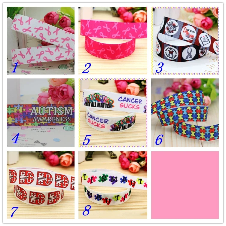 7/8 ''рака с аутизмом лента из репсовой ленты бант для волос головные уборы