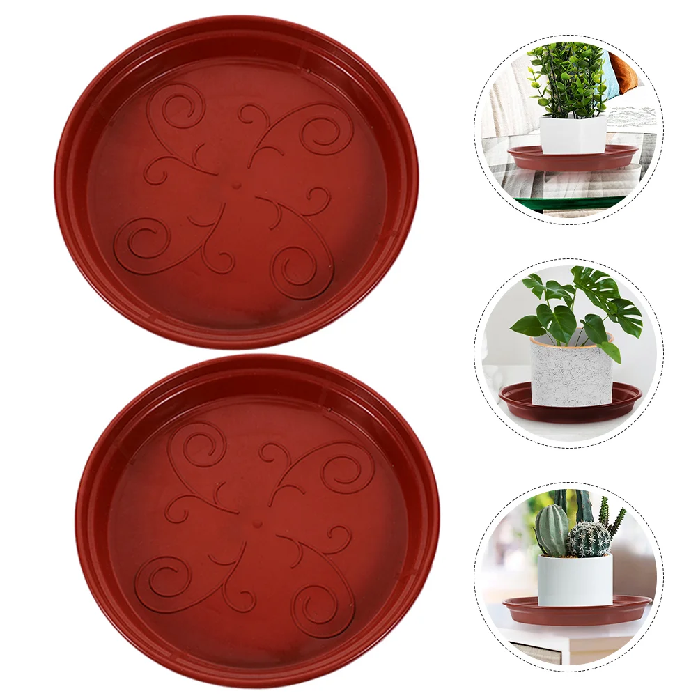 

10 Pcs Flower Pot Tray Round Planter Saucers Trays Pots Plastic Drainage Outdoors Circle Pan Indoors No Holes