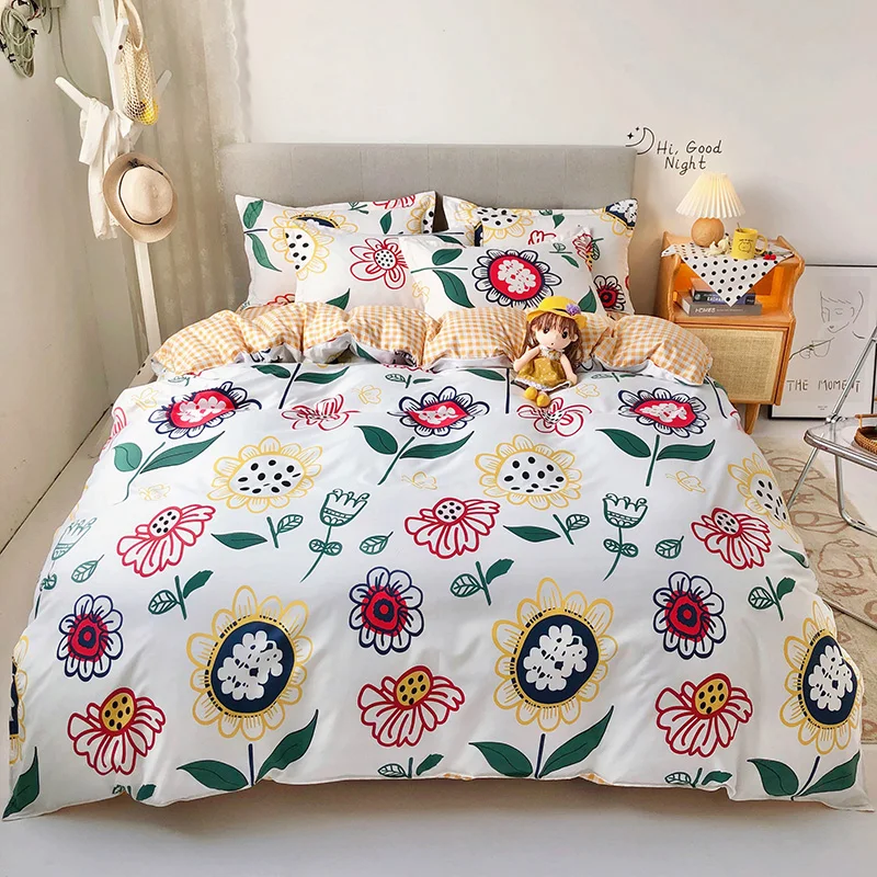 

Pastoral Style Floral Bedding Set Pillowcase Duvet Cover Bed Linen Sheet Single Double Queen King Size Quilt Covers Bedclothes