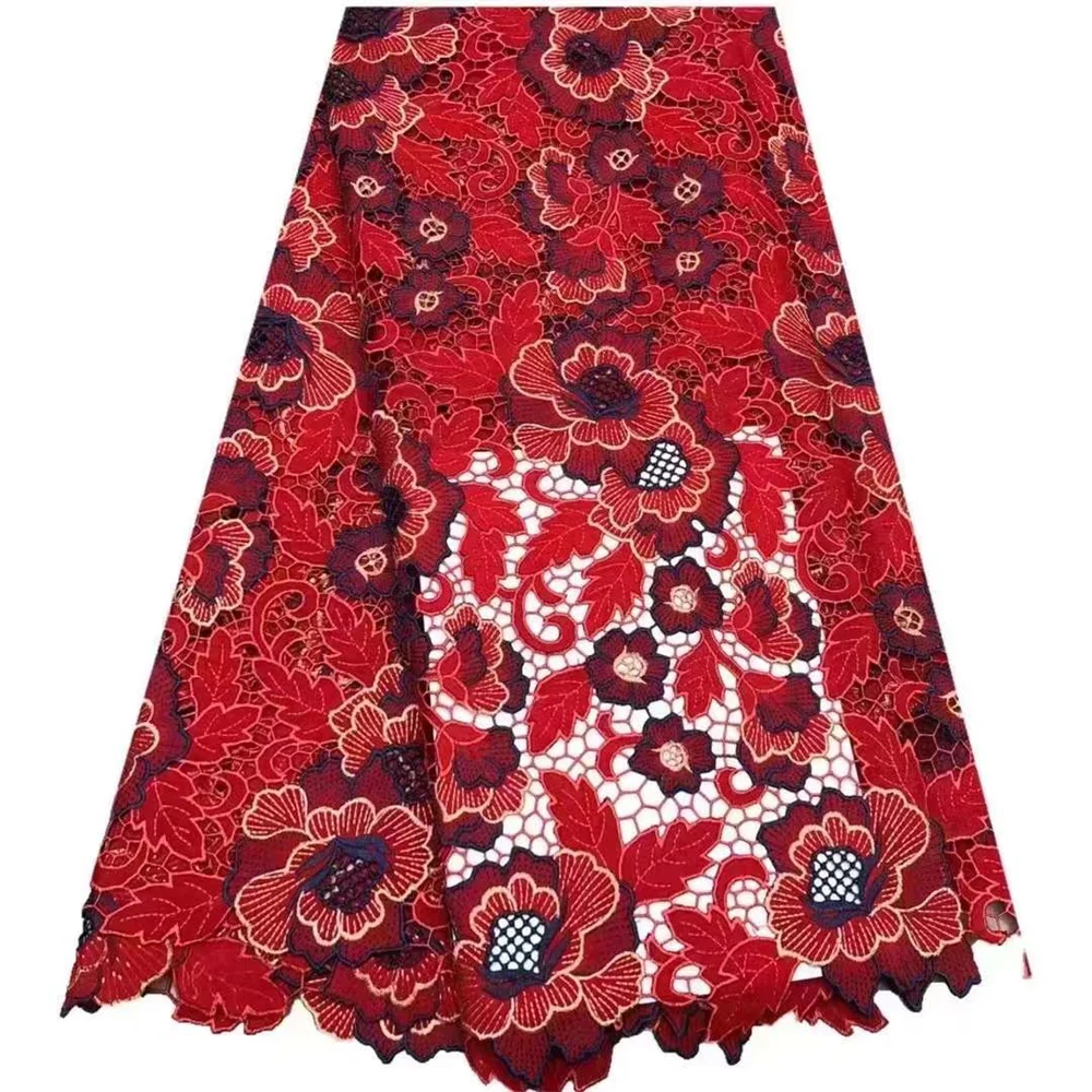 Новинка 2024 африканская роскошная кружевная ткань из гипюра нигерийская высокая