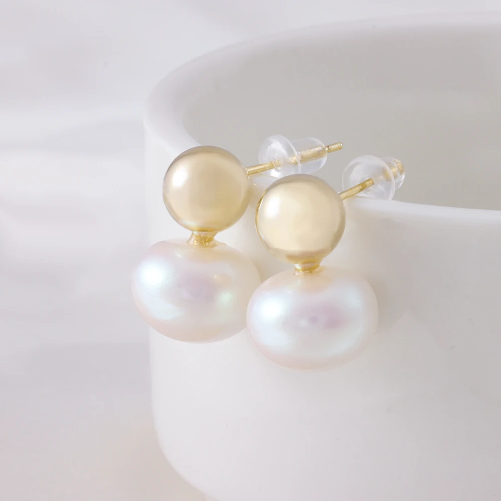 

Женские серьги-гвоздики из нержавеющей стали, с жемчугом