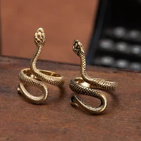 simple stainless steel snake rings for men women punk hip hop fashion animal gold color snake ring couple ring jewelry best gift
