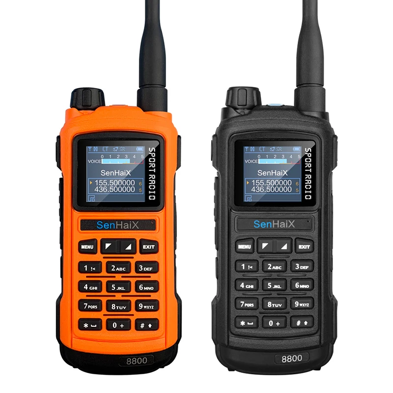 

SenHaiX SHX-GP8800 GP 8800 Ham Walkie Talkie Bluetooth Dual Band VHF APP Programming Auto Scan Scanner LED Radio FM Transceiver
