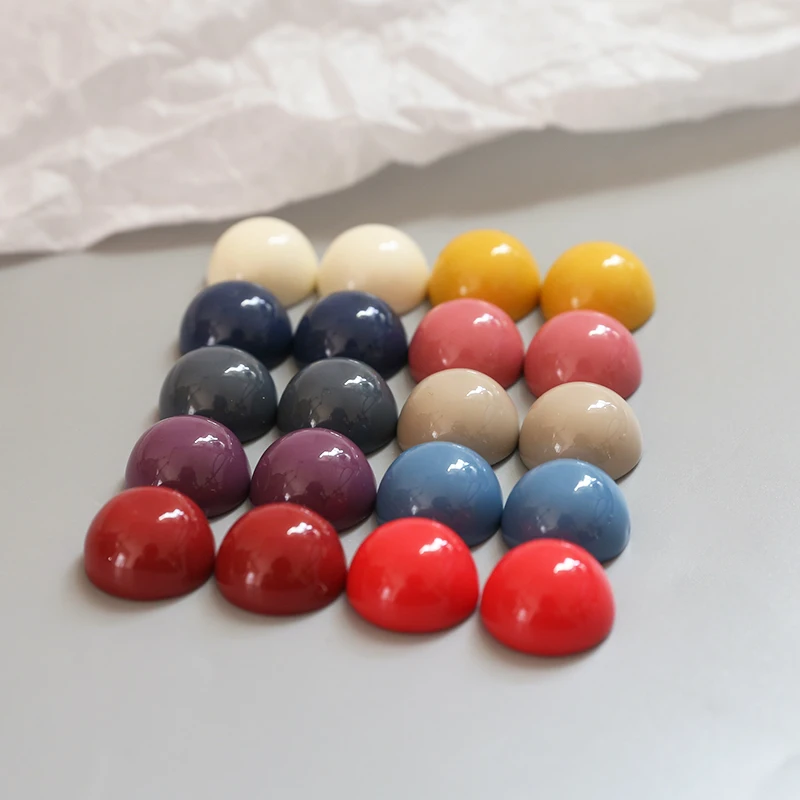 1 шт. стиль Instagram Morandi цвет 18 мм половинная таблетка Смола режущее лицо Diy Ювелирные